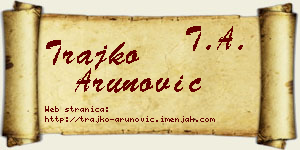 Trajko Arunović vizit kartica
